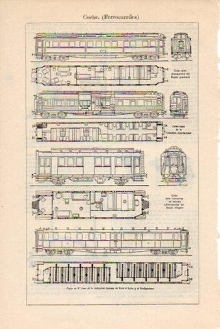 LAMINA V43706: Ferrocarriles vagones de 2ª clase