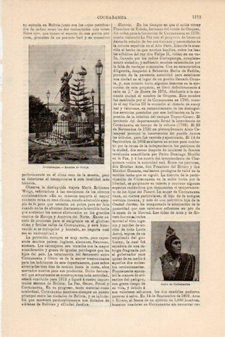 LAMINA V43703: Estatua de Cobija en Cochabamba
