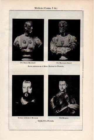 LAMINA V43731: Cosme I de Medicis bustos y retratos