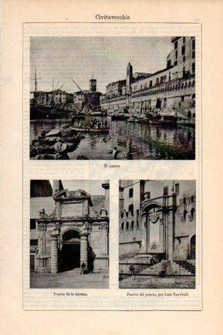 LAMINA V43641: El puerto de Civitavecchia, Italia