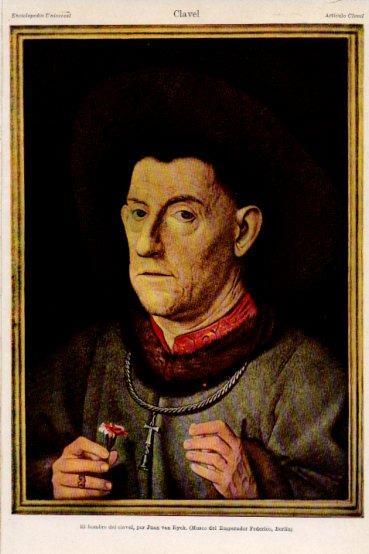 LAMINA V43657: El hombre del clavel por Van Eyck