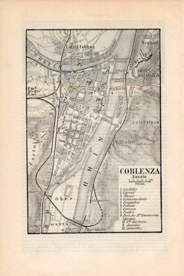 LAMINA V43679: Plano de Coblenza, Alemania