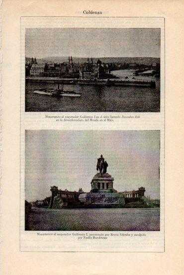 LAMINA V43680: Monumento al emperador Guillermo I en Coblenza