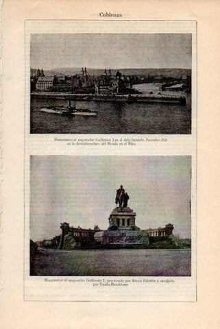 LAMINA V43680: Monumento al emperador Guillermo I en Coblenza