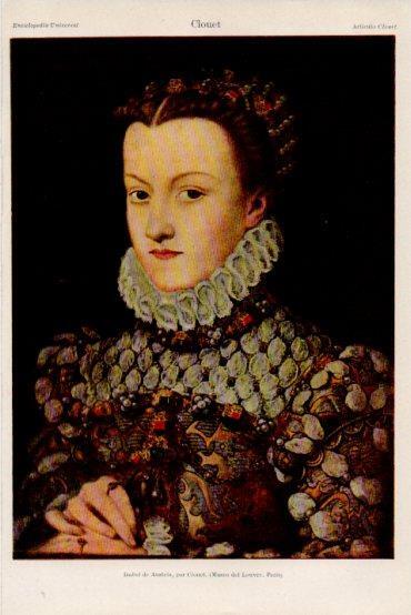 LAMINA V43681: Isabel de Austria por Clouet
