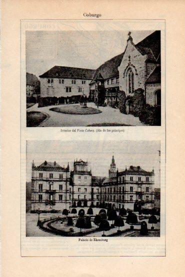 LAMINA V43682: Palacio de Ehrenburg y Veste Coburg en Coburgo