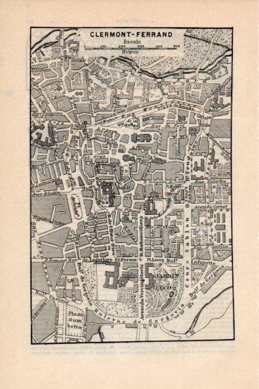 LAMINA V43673: Plano de Clermont-Ferrand, Francia