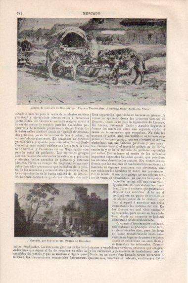 LAMINA V43857: Escena de mercado en Hungria por Pettenkofen
