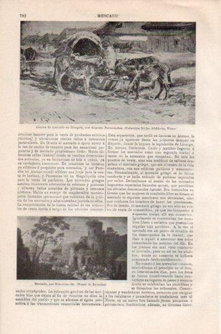 LAMINA V43857: Escena de mercado en Hungria por Pettenkofen