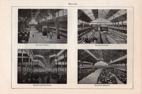LAMINA V43865: Mercado de Breslau Cardiff Dresde y Hannover