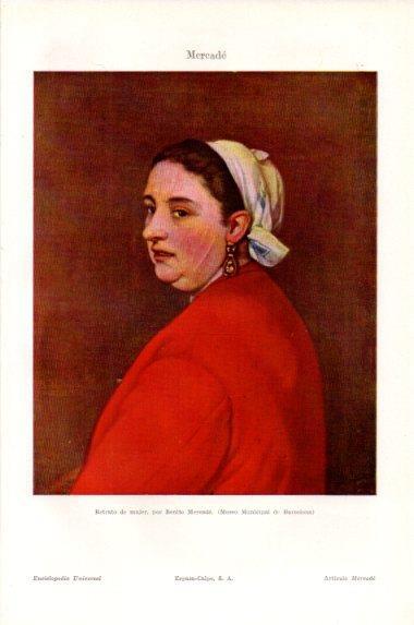 LAMINA V43854: Retrato de mujer por Benito Mercade