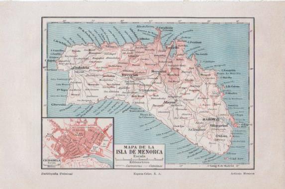 LAMINA V43842: Mapa de Menorca