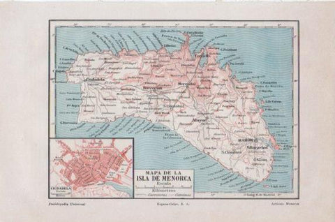 LAMINA V43842: Mapa de Menorca