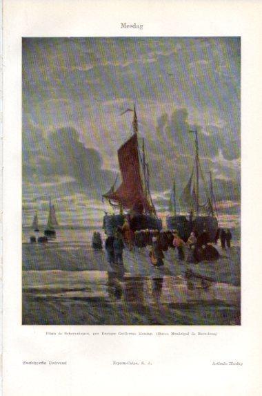 LAMINA V43900: Playa de Scheveningen por Mesdag