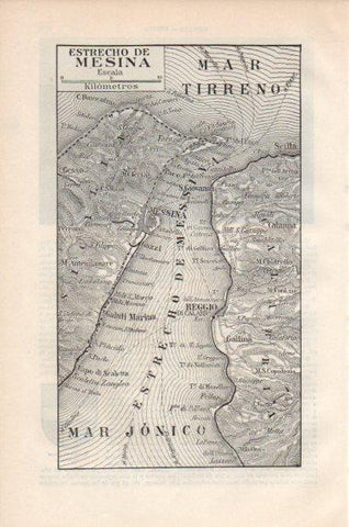 LAMINA V43902: Mapa del Estrecho de Mesina