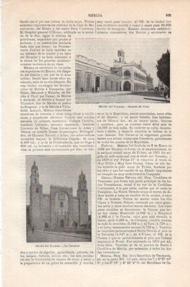 LAMINA V43886: Palacio de Peon y Catedral en Merida del Yucatan