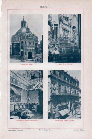 LAMINA V43792: Capilla del pocito y Palacio de Iturbide en Ciudad de Mejico