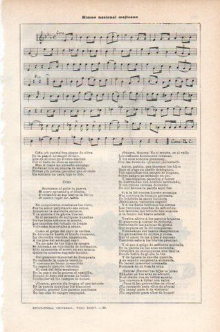 LAMINA V43782: Himno nacional de Mejico