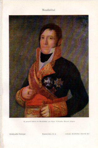LAMINA V43833: El general Gabriel de Mendizabal por Goya