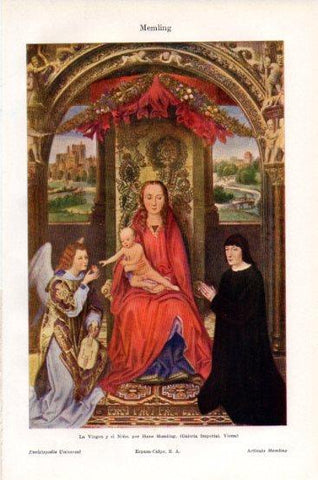 LAMINA V43818: La Virgen y el Niño por Hans Memling