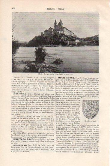 LAMINA V43807: Poblacion y abadia en Melk, Austria