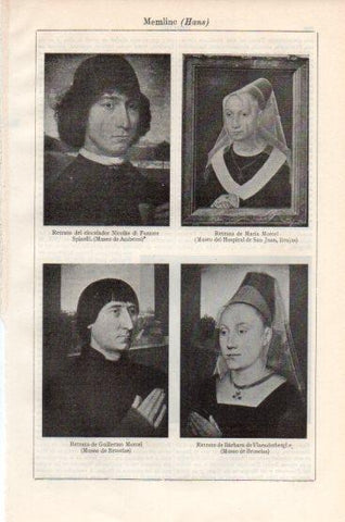 LAMINA V43819: Retratos por Hans Memling o Memlinc