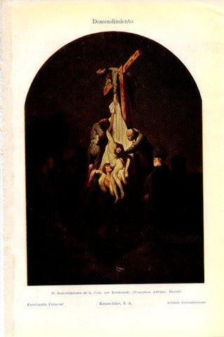 LAMINA V44873: El Descendimiento de la Cruz por Rembrandt