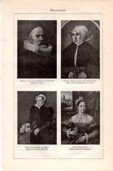 LAMINA V44875: Retratos por autores desconocidos