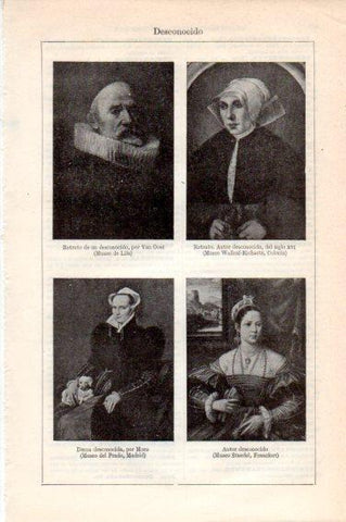 LAMINA V44875: Retratos por autores desconocidos