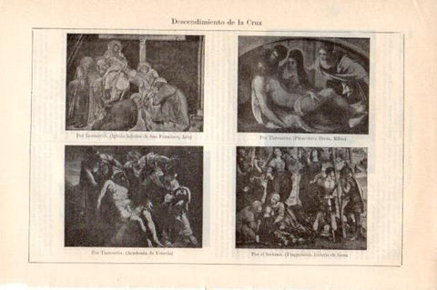 LAMINA V44871: Descendimiento de la Cruz por Tintoretto, Lorenzetti y Sodoma