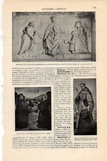 LAMINA V44910: La Virgen con dos devotos por Mino de Fiessole