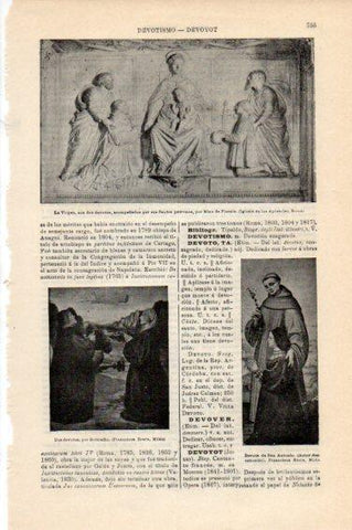 LAMINA V44910: La Virgen con dos devotos por Mino de Fiessole