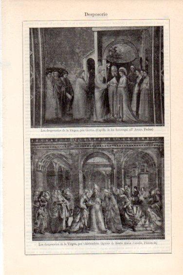 LAMINA V44891: Los desposorios de la Virgen por Giotto y Ghirlandaio