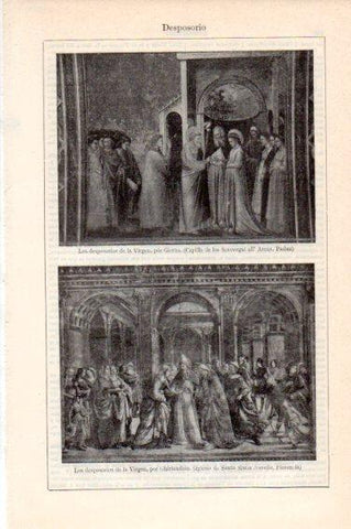 LAMINA V44891: Los desposorios de la Virgen por Giotto y Ghirlandaio