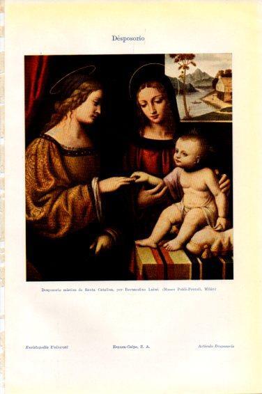 LAMINA V44892: Desposorio mistico de Santa Catalina por B. Luini
