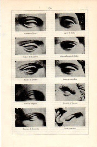 LAMINA V44794: Ojos de esculturas de Grecia y Roma