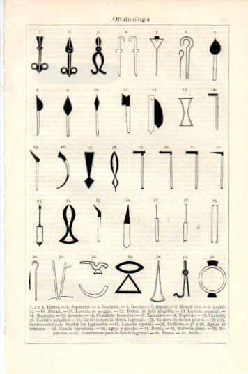 LAMINA V44787: Utensilios de oftalmologia