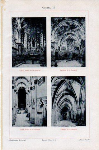 LAMINA V44842: Interior de la Catedral de Oporto
