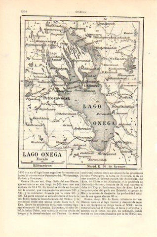 LAMINA V44832: Mapa del Lago Onega