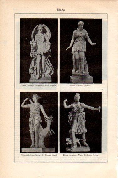LAMINA V44923: Diana Lucifera, Diana del ciervo y Diana Cazadora