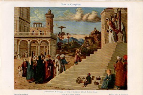 LAMINA V45002: La Presentacion de la Virgen por Cima de Conegliano