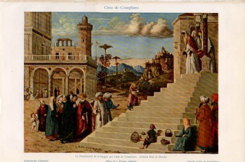 LAMINA V45002: La Presentacion de la Virgen por Cima de Conegliano