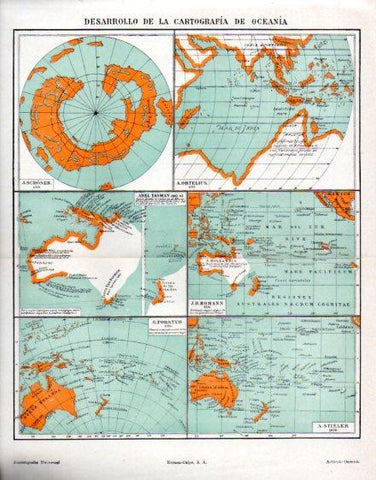 LAMINA V45057: Desarrollo de la cartografia de Oceania
