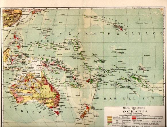 LAMINA V45055: Mapa geologico de Oceania