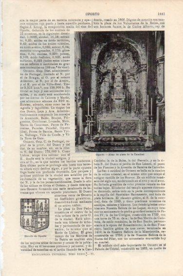 LAMINA V45035: Altar de la Catedral de Oporto