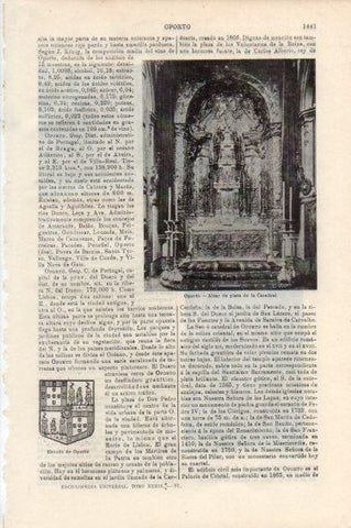LAMINA V45035: Altar de la Catedral de Oporto