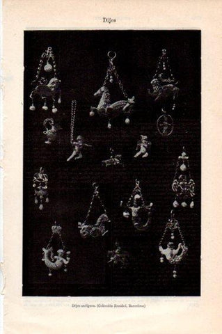 LAMINA V44939: Dijes antiguos, colección Rusiñol