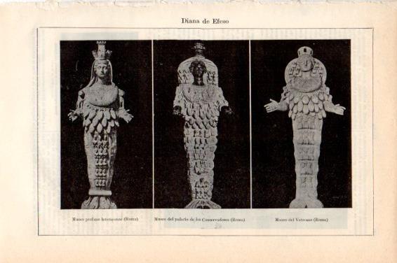 LAMINA V44924: Diana de Efeso estatuas varias