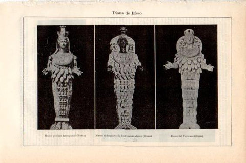 LAMINA V44924: Diana de Efeso estatuas varias