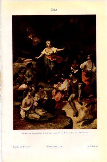LAMINA V44927: Gitanos por Narciso Diaz de la Peña